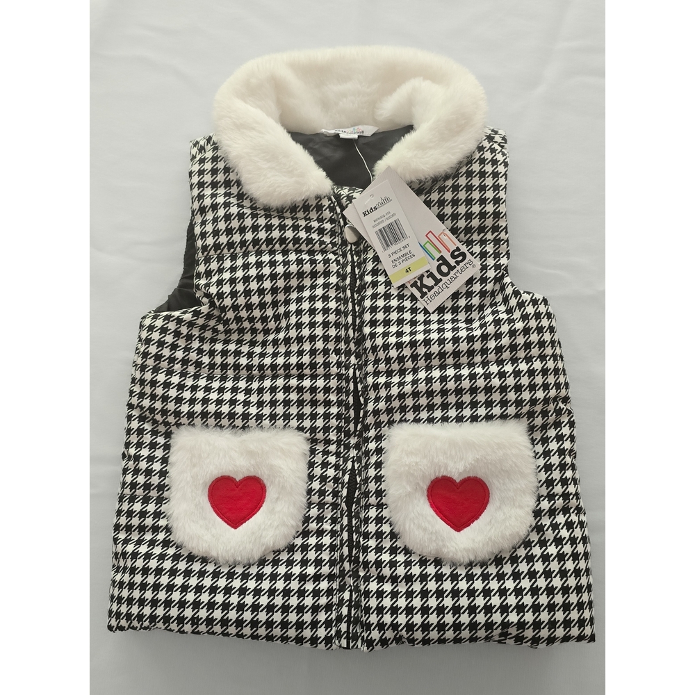 Kids Headquarters Black and White Houndstooth Vest